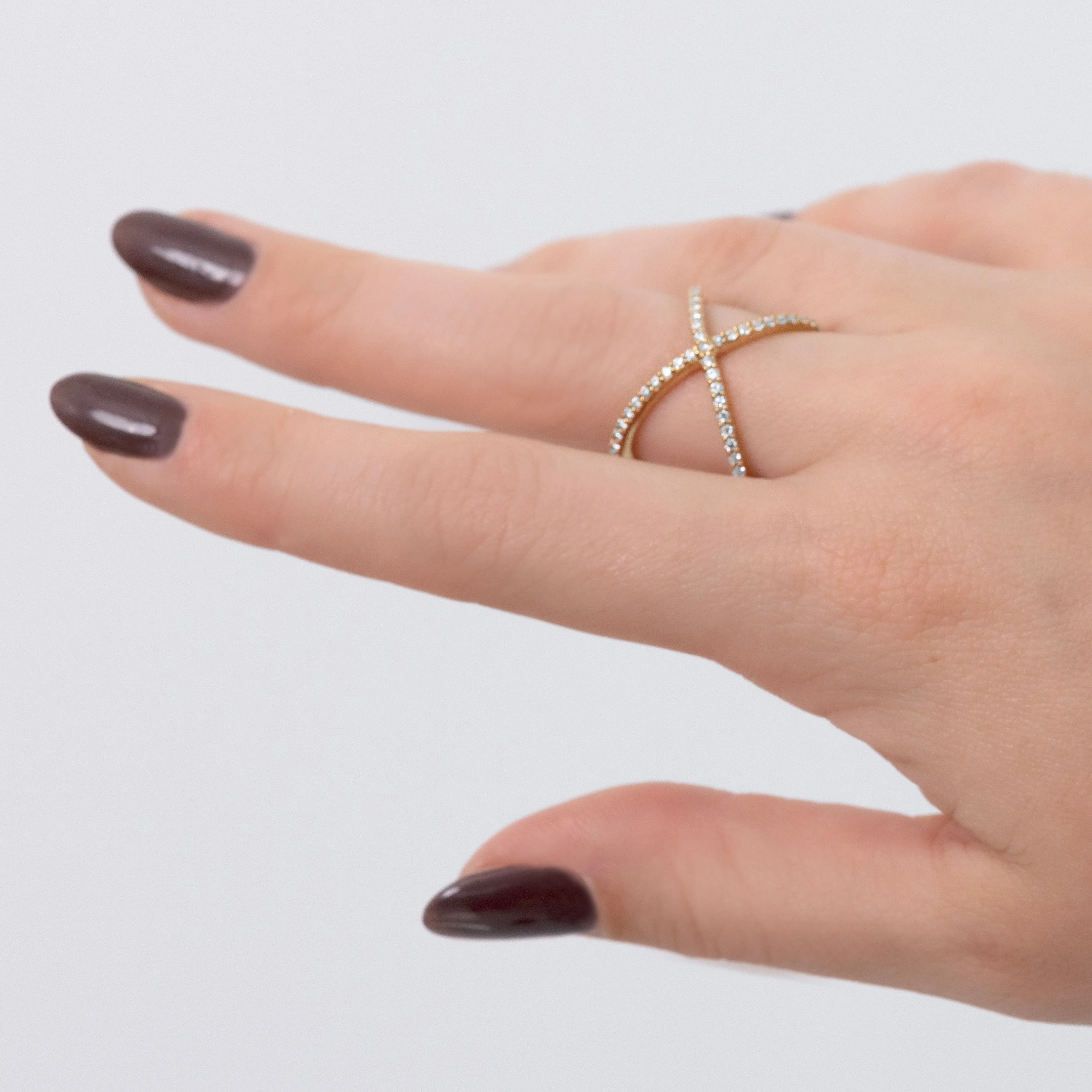 0.45 CTW DEW Crossover Moissanite Fashion Ring in 14K Yellow Gold