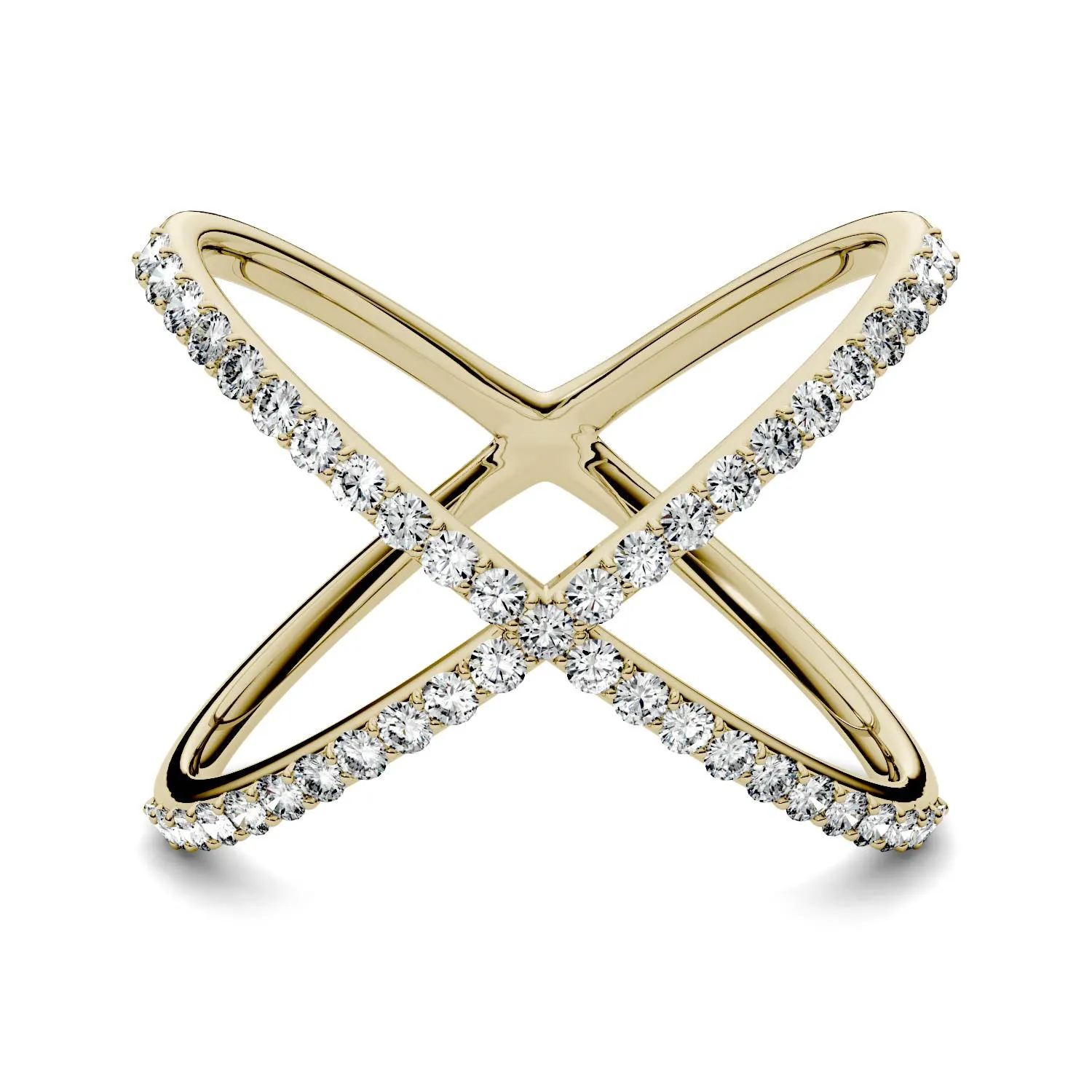0.45 CTW DEW Crossover Moissanite Fashion Ring in 14K Yellow Gold