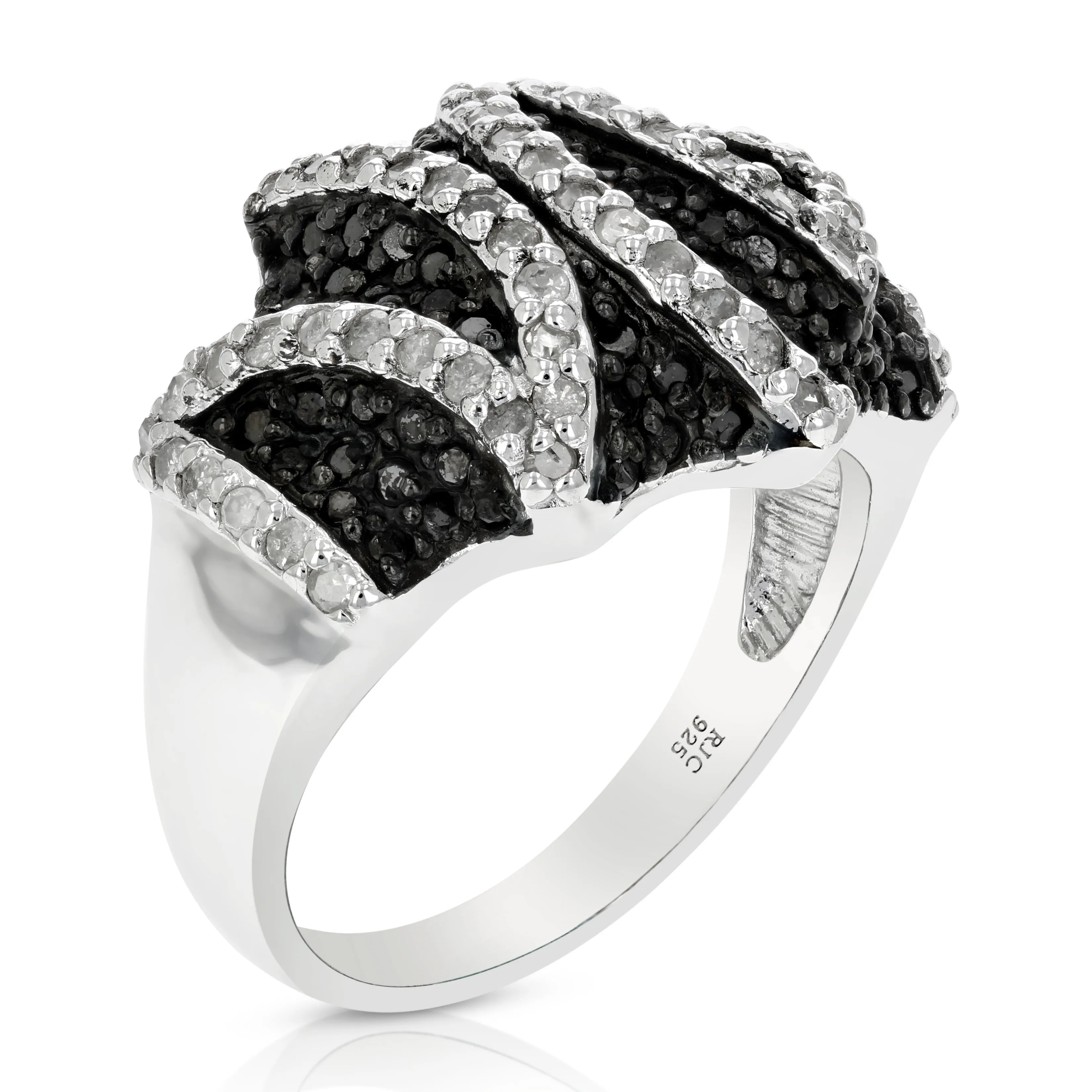 1.15 cttw Black Diamond Fashion Ring in Sterling Silver