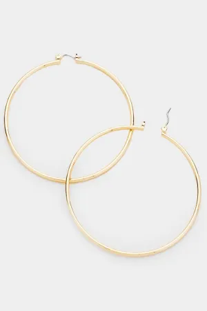 14k Gold Filled Metal Hoop Pin Catch Earrings
