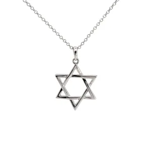 14k White Gold 4.7gram Star of David 3/4 inch Pendant