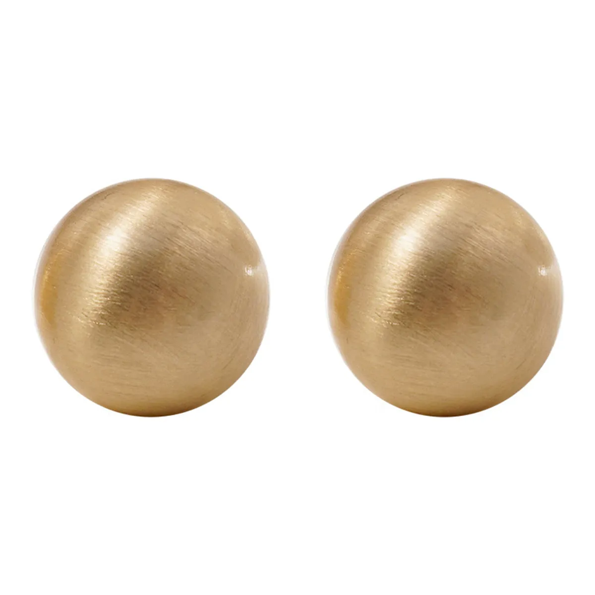 18K Gold-Plated Frosted Round Stud Earrings