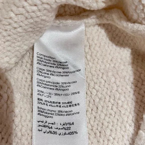 3.1 Phillip Lim Cropped Sweater Heavy Knit Quiet Luxury Ivory Cream Designer SM