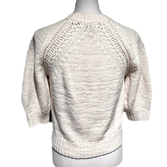 3.1 Phillip Lim Cropped Sweater Heavy Knit Quiet Luxury Ivory Cream Designer SM