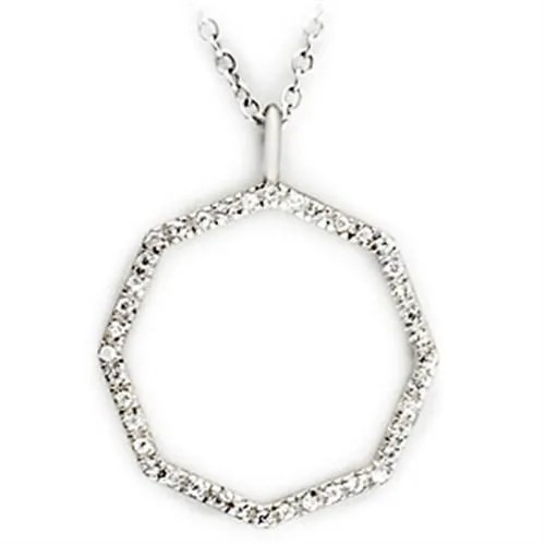 36513 High-Polished 925 Sterling Silver Pendant with AAA Grade CZ in Clear