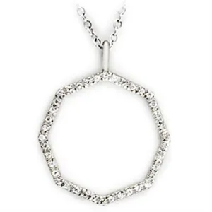 36513 High-Polished 925 Sterling Silver Pendant with AAA Grade CZ in Clear