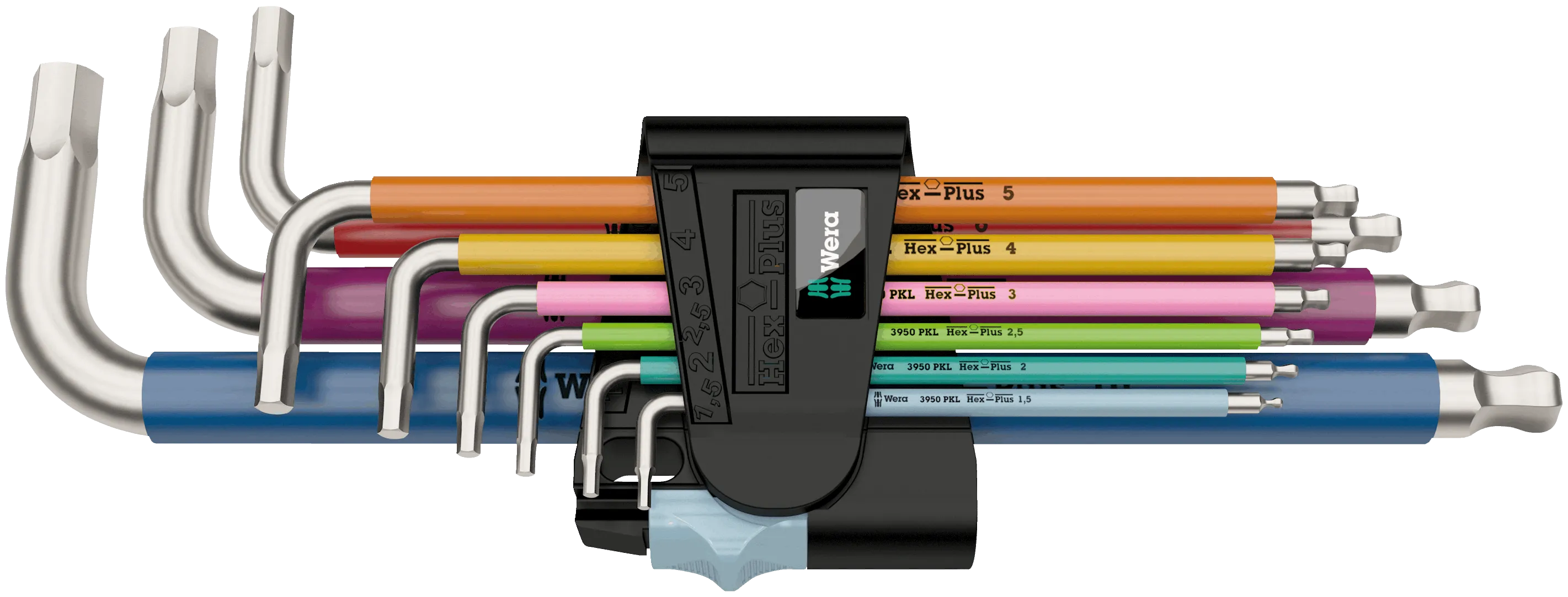 3950/9 Hex-Plus Multicolour Stainless 1 L-key set, metric, stainless