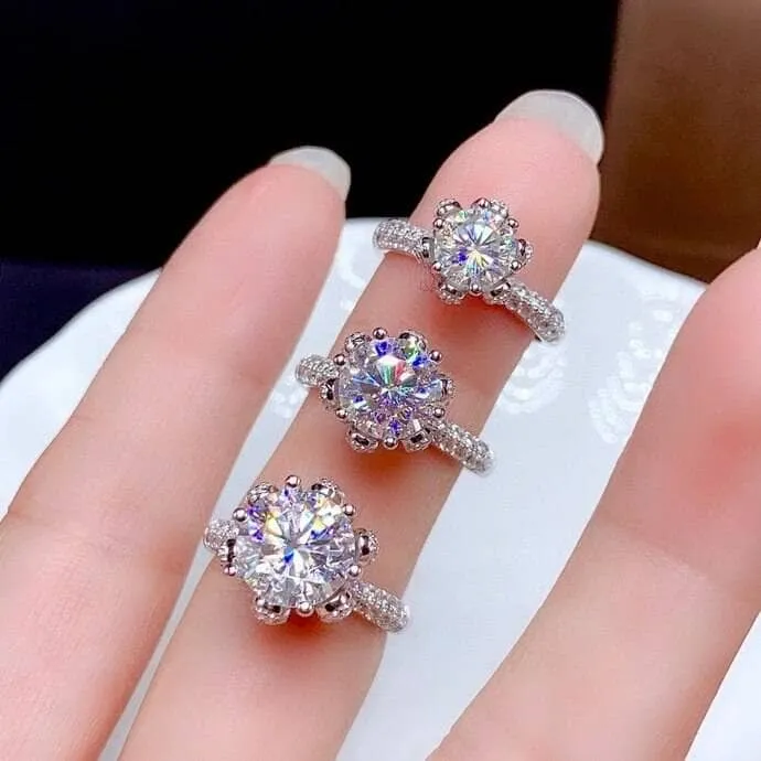 3ct Round Cut Crackling Diamond Engagement Ring