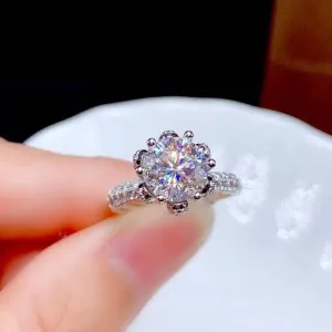 3ct Round Cut Crackling Diamond Engagement Ring