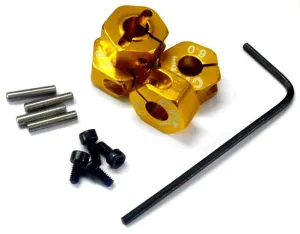 57806A 1/10 Scale RC M12 12mm Alloy Wheel Locking Hubs Adapter Nut Yellow 6mm