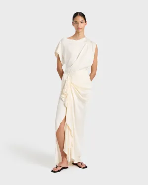 Ardea Draped One Shoulder Top - Pearl