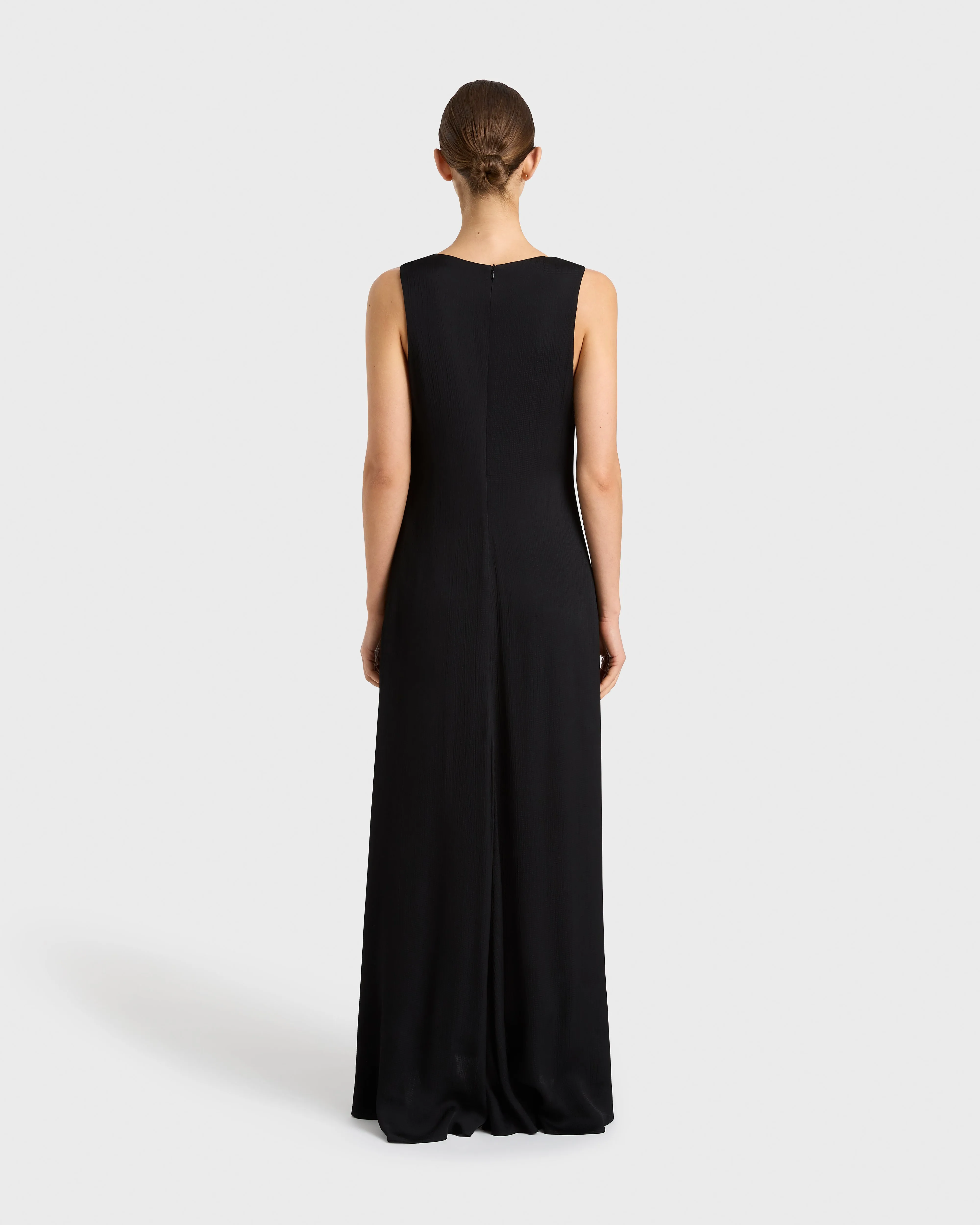 Ardea Twist Shoulder Maxi Dress - Black