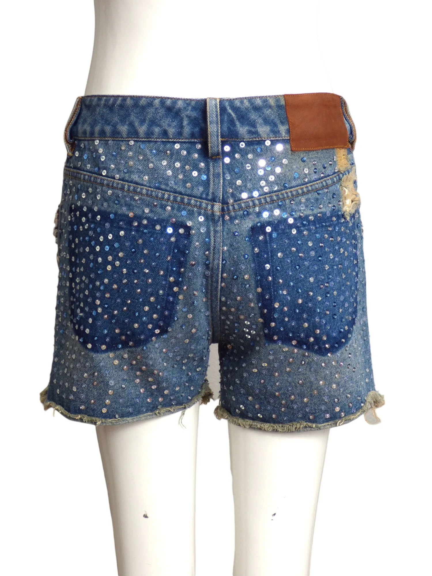 ASHIISH- AS IS Jeweled Denim Shorts, Size 8