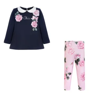 BALLOON CHIC - Rose Legging Set  - Navy