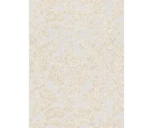 Baroque Textile Textured Metallic White 290212 Wallpaper