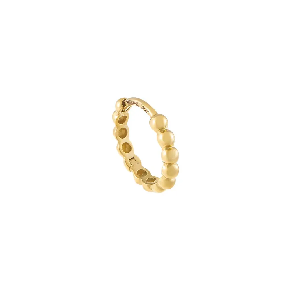 Beaded Huggie Earring 14K