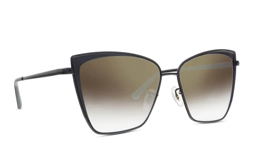 Becky- Black   Flash Grey Gradient Sunglasses
