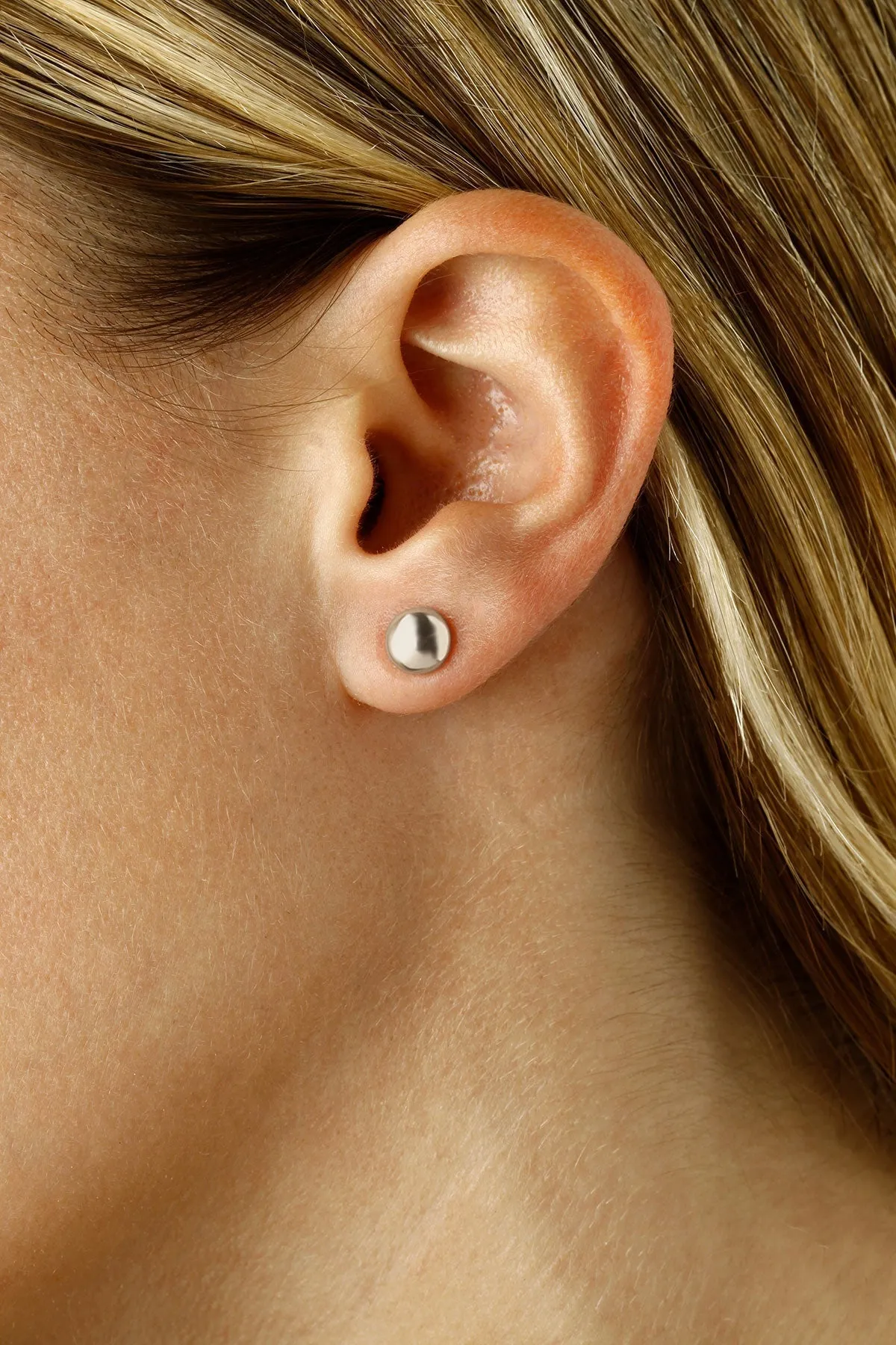 Ben Garelick Sterling Silver Flat Bead Stud Earrings