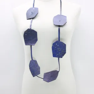 Big Lotus Necklace in Cobalt Blue Graffiti