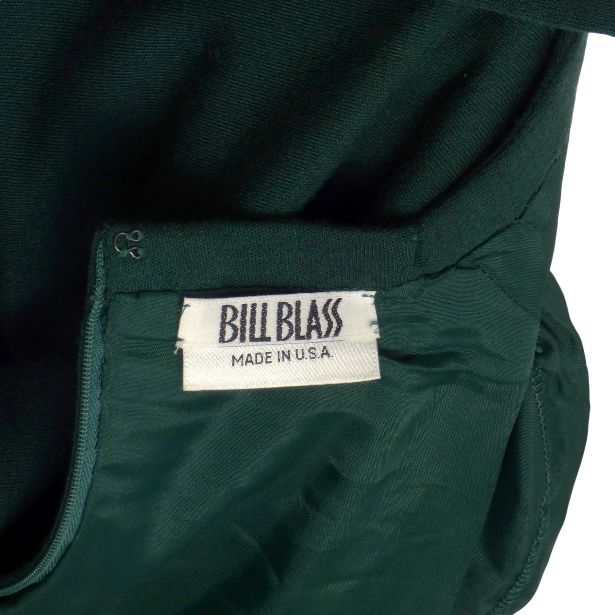 BILL BLASS- 1980s Green Wool Scarf Dress, Size 10