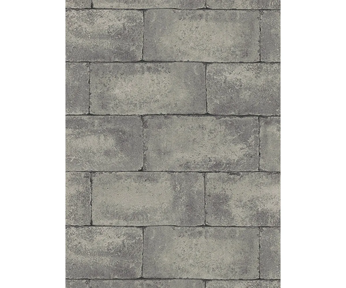 Blocks Structured Black 7320-15 Wallpaper