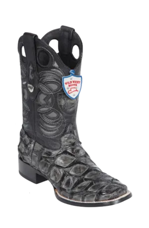 Bota de Pirarucu Original Horma Punta Cuadrada Wild West