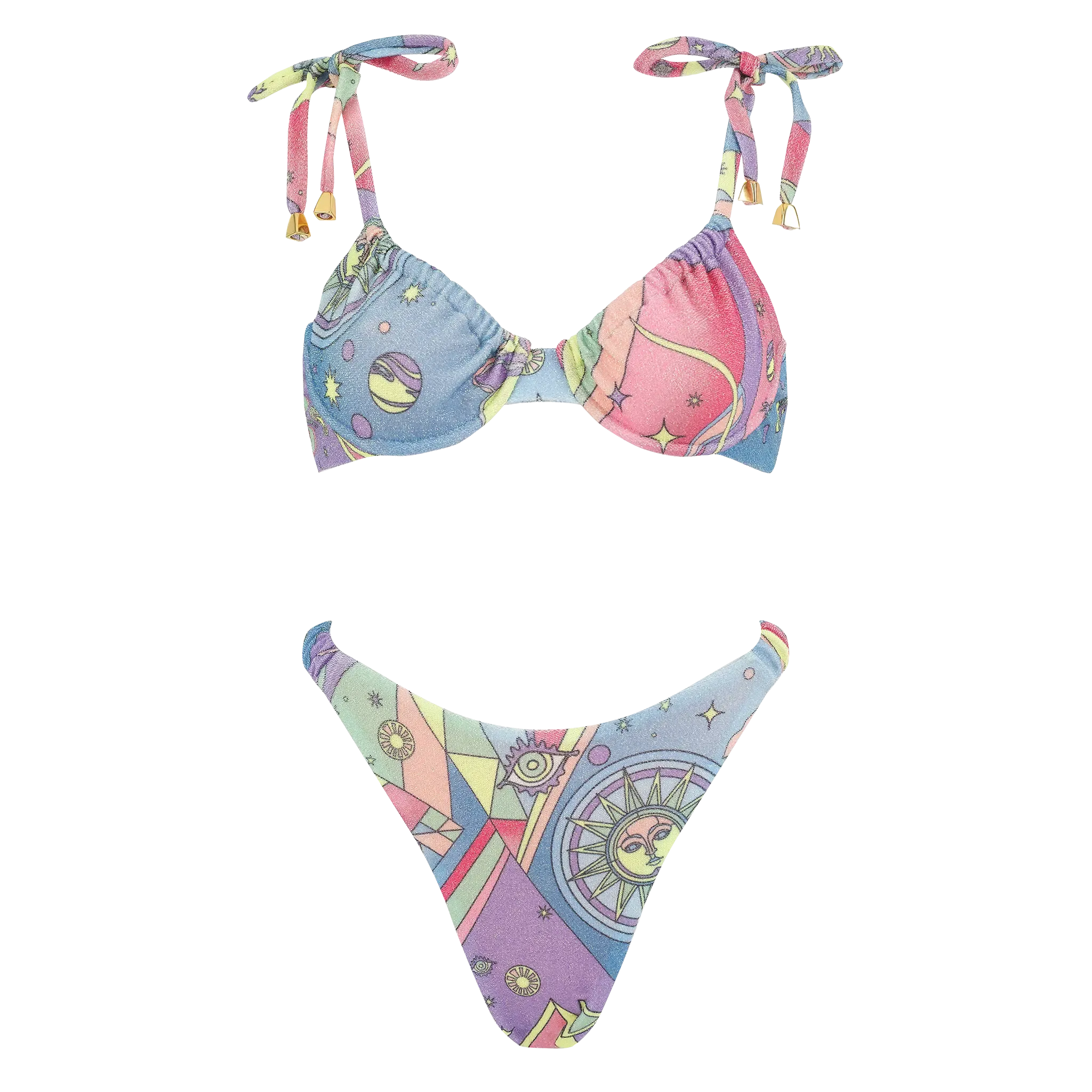 Britney High Cut Leg Bikini Bottom Multi-Coloured