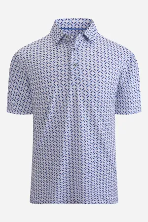 Bryer Printed Polo - White/Navy