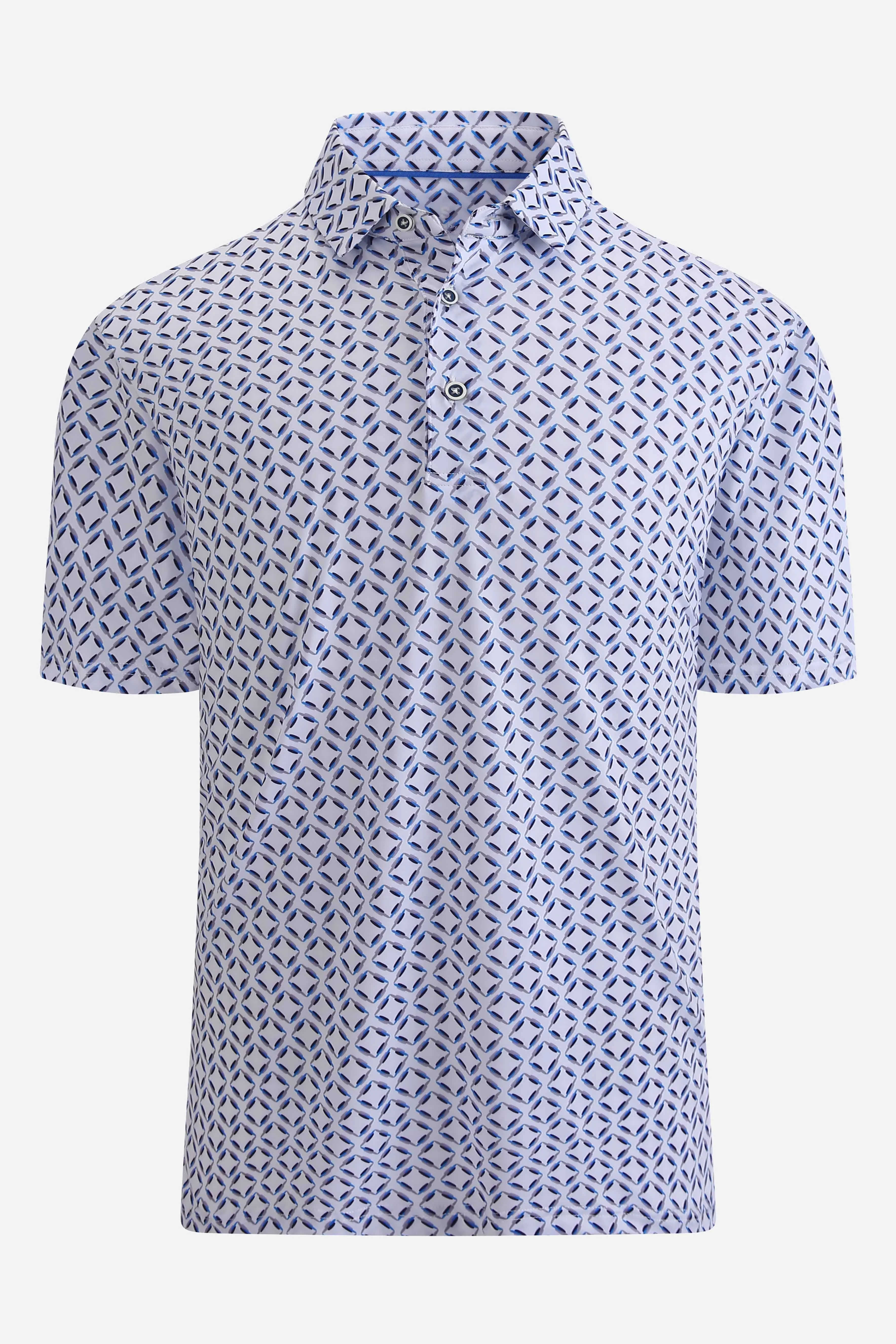 Bryer Printed Polo - White/Navy