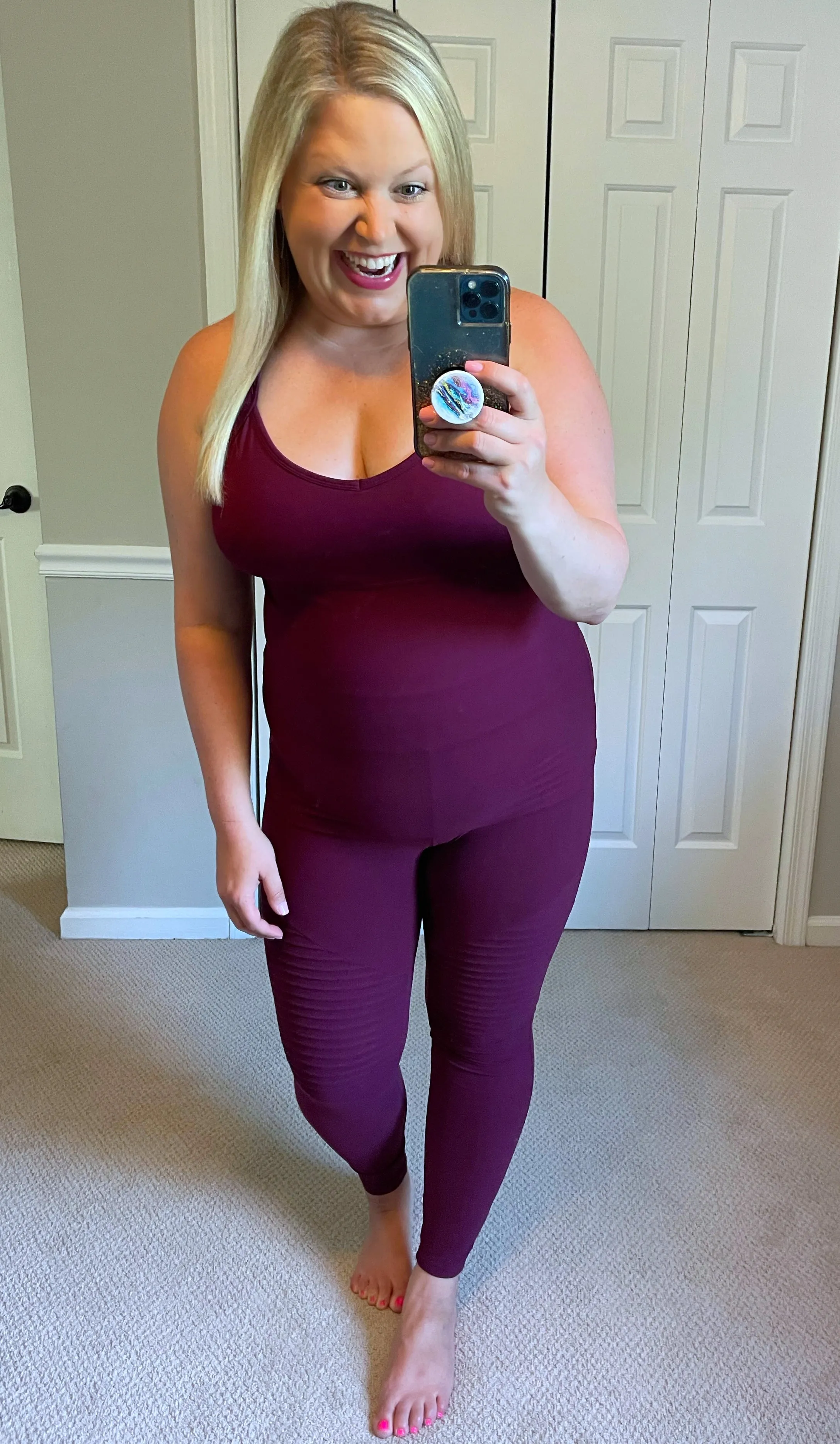 Buttery Soft Cross-Back Yoga Top in Burgundy