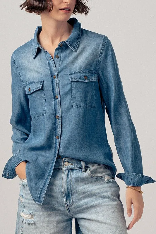 Button-Up Chambray Shirt