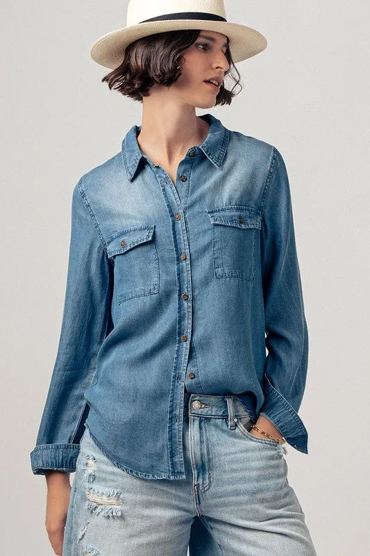 Button-Up Chambray Shirt