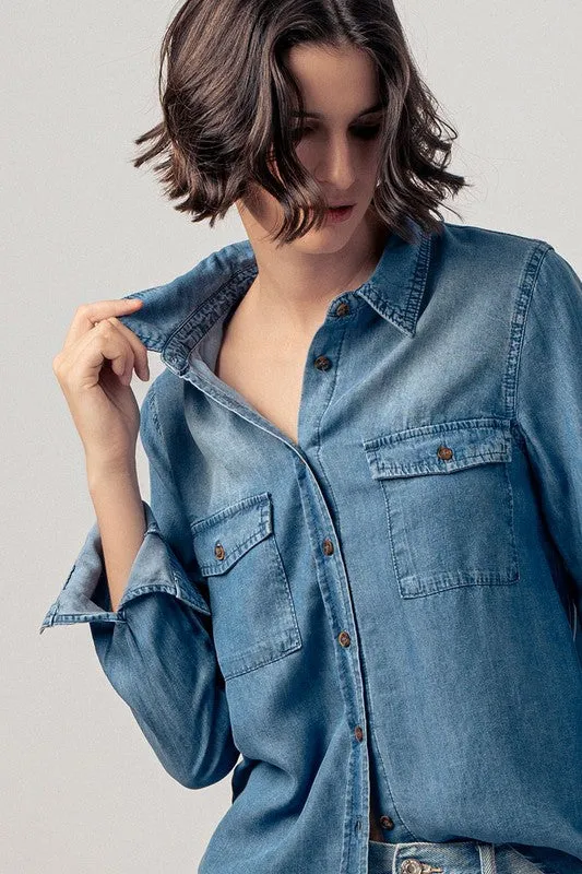 Button-Up Chambray Shirt