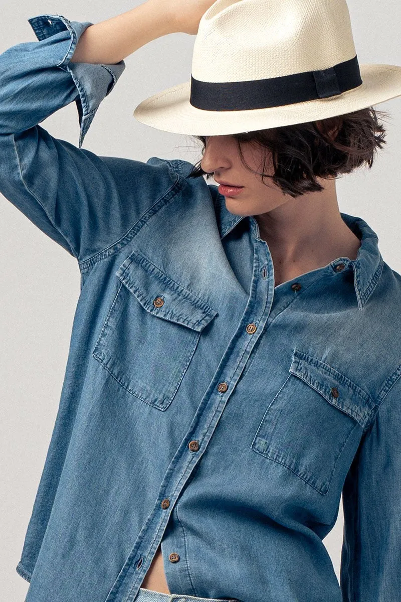 Button-Up Chambray Shirt