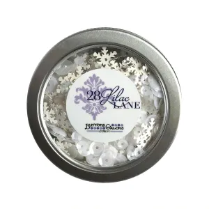 Buttons Galore & More - Shaker Embellishments - Sequins in Tins - Blizzard / LL327