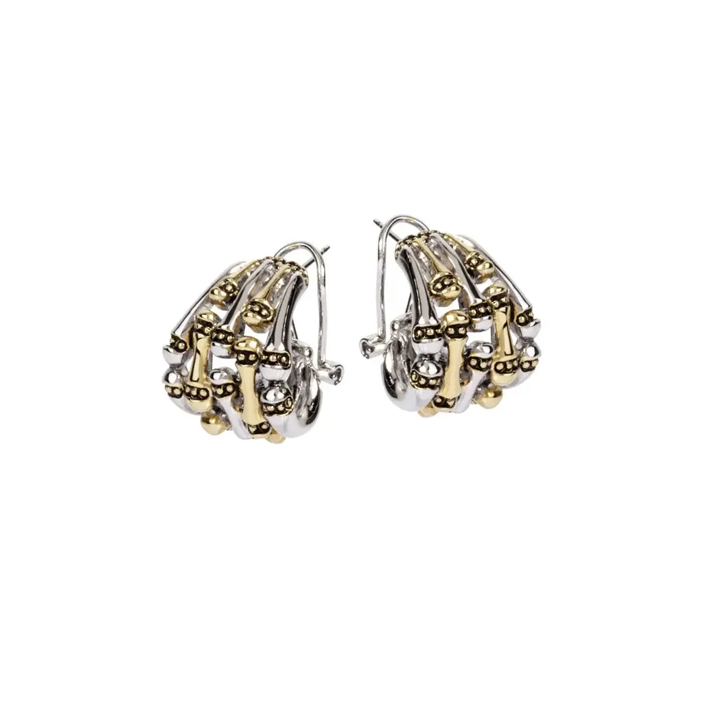 Canias Original Collection - Five-Row Omega Clip Post Earrings