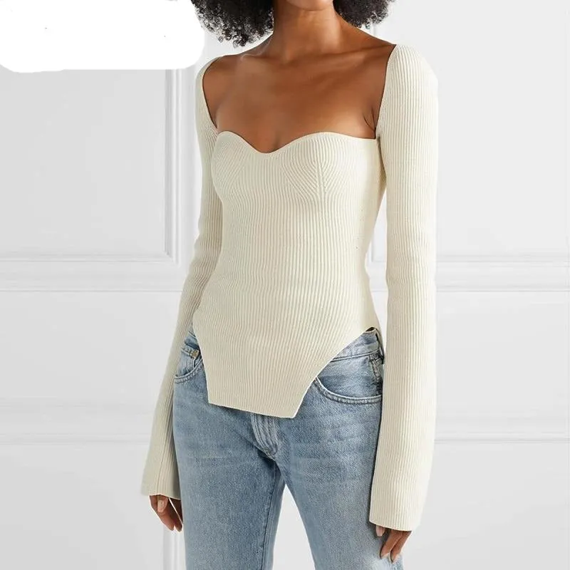 Cashmere high waist sexy pullover.
