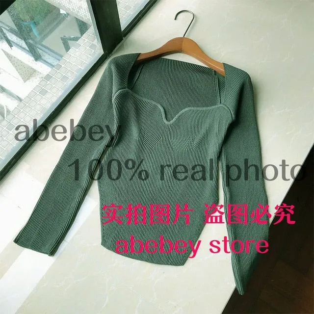 Cashmere high waist sexy pullover.