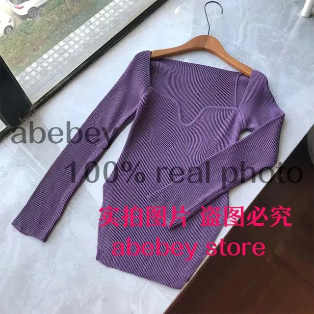 Cashmere high waist sexy pullover.