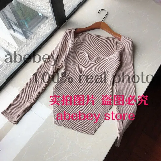 Cashmere high waist sexy pullover.