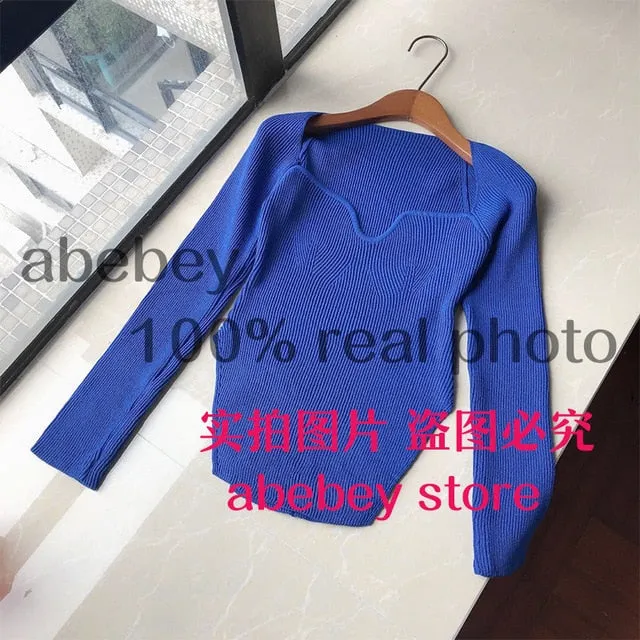 Cashmere high waist sexy pullover.