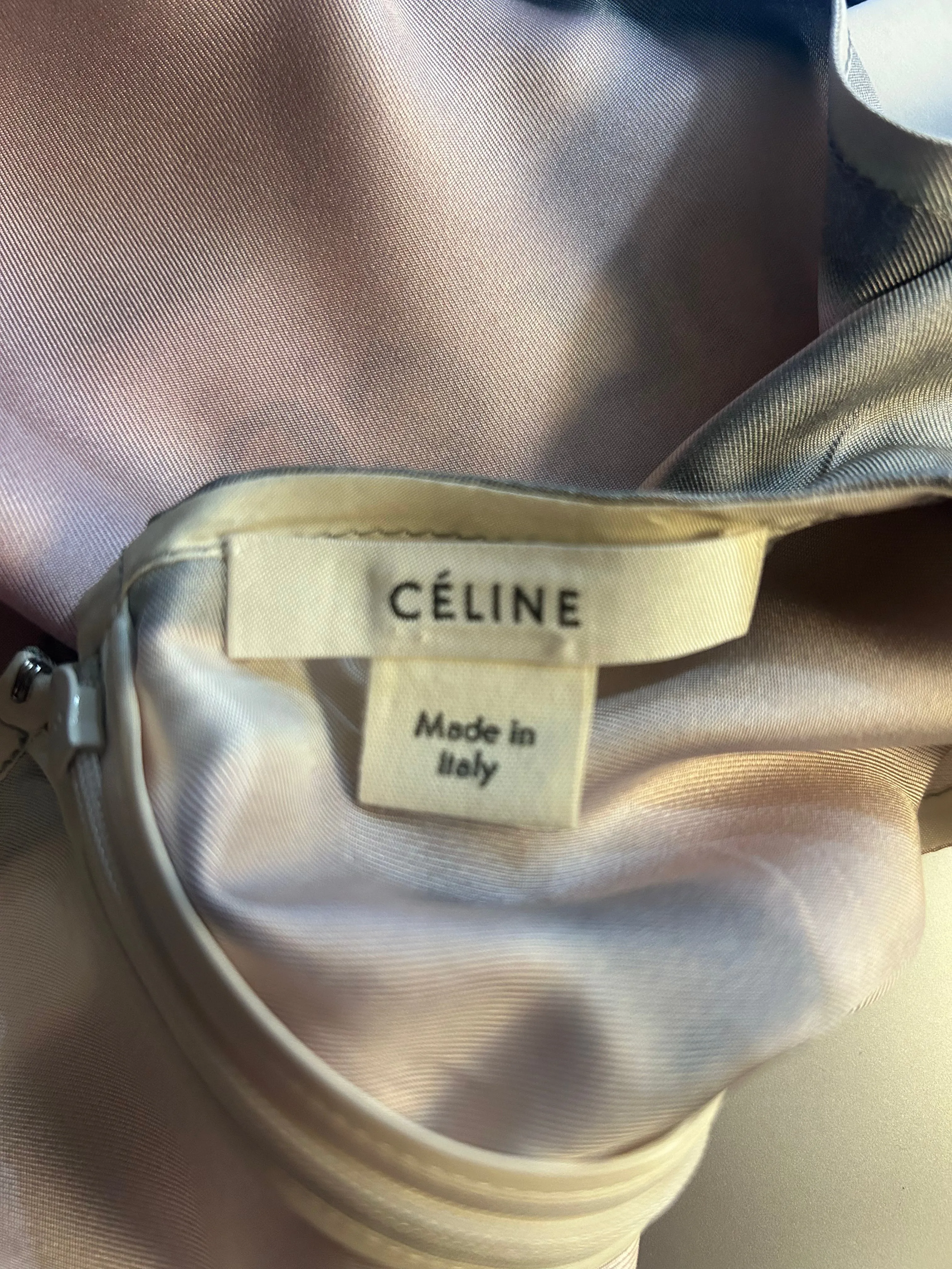CELINE-Silk Eyelash Print Dress, Size-8