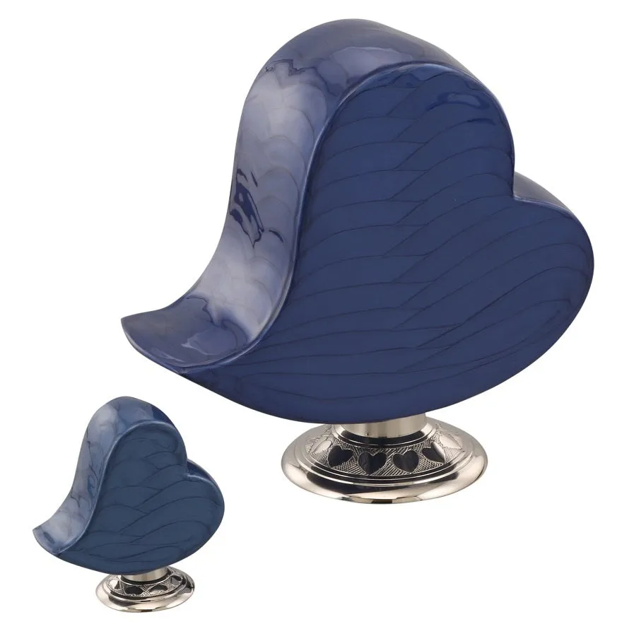 Cheerful Heart Cremation Urn - Blue - IUFH157