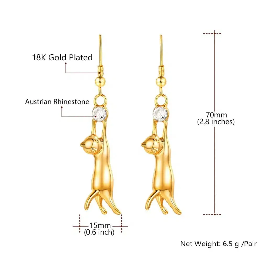 Chic Cat Charm Earrings