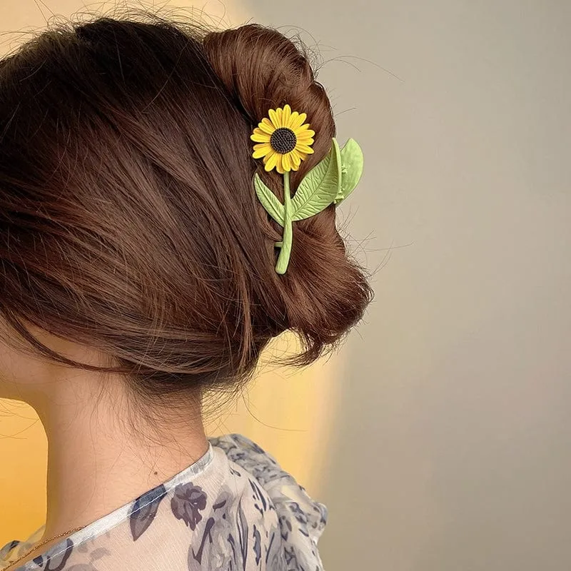 Chic Sunflower Chignon Claw Clip Hair Clip