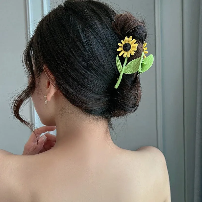 Chic Sunflower Chignon Claw Clip Hair Clip
