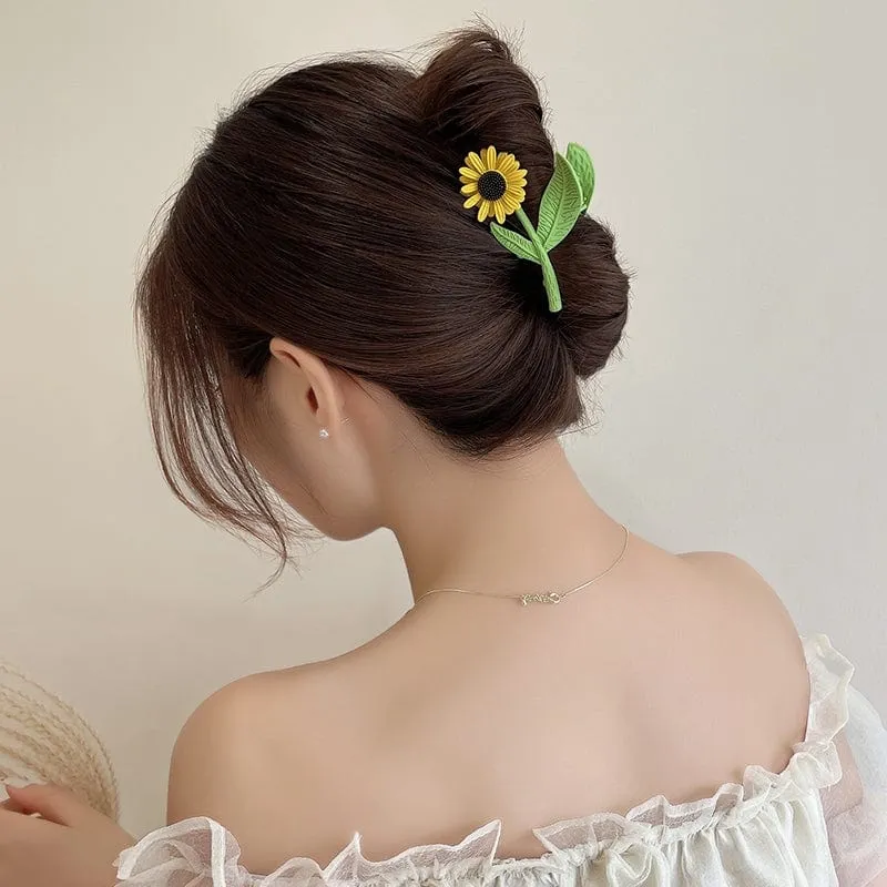 Chic Sunflower Chignon Claw Clip Hair Clip