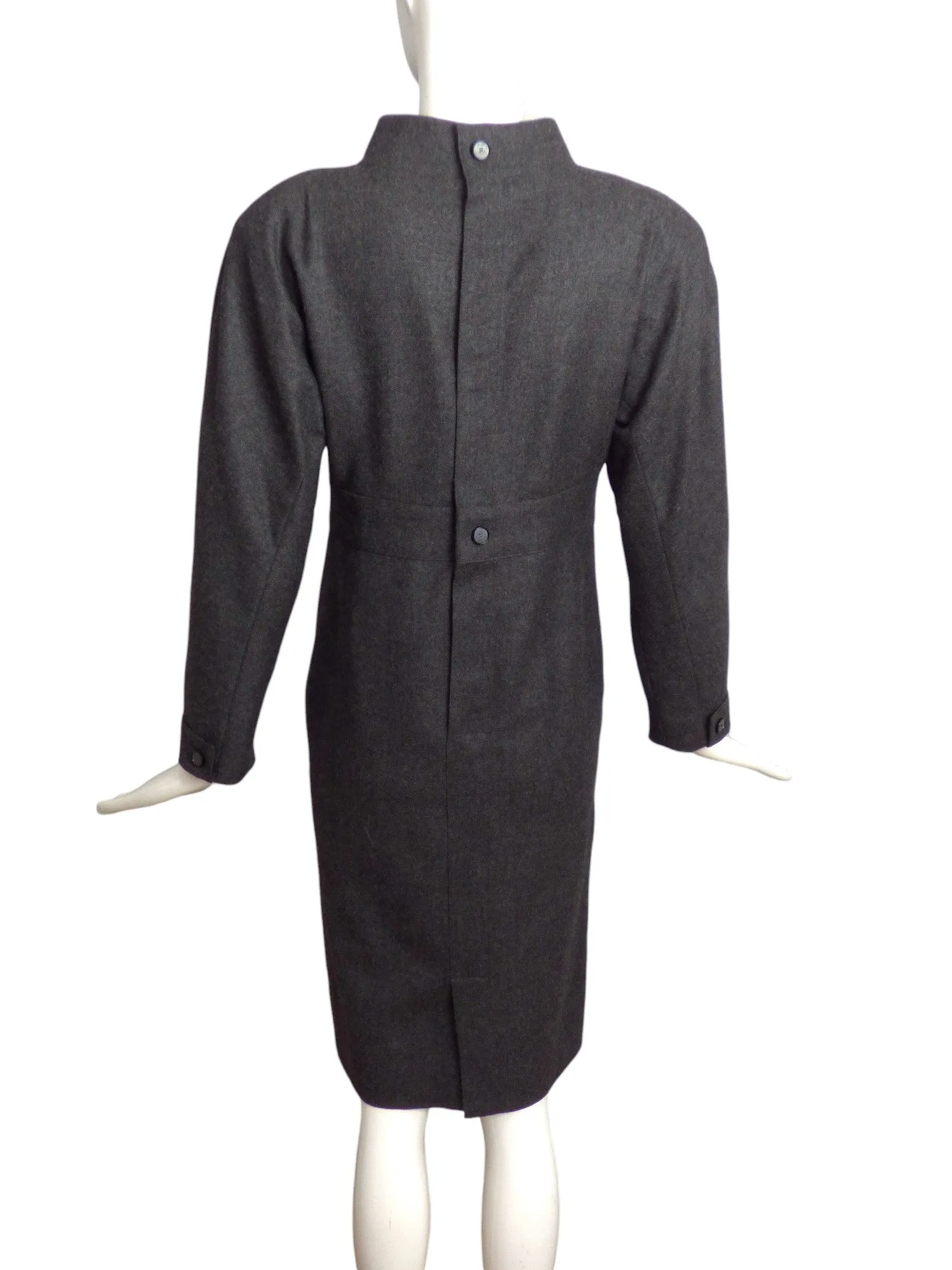 CHLOE- 1980s Grey Wool Shift Dress, Size 8