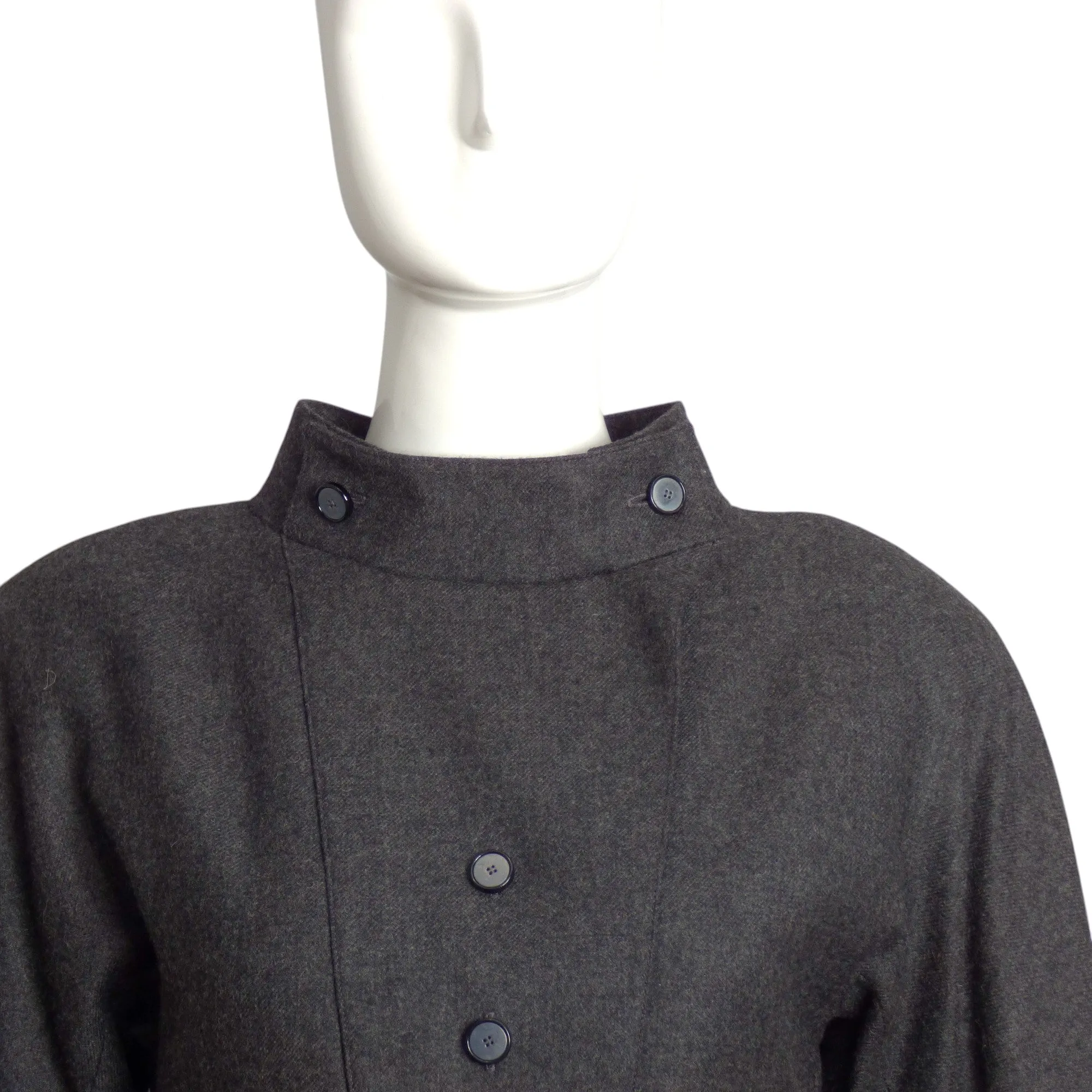 CHLOE- 1980s Grey Wool Shift Dress, Size 8