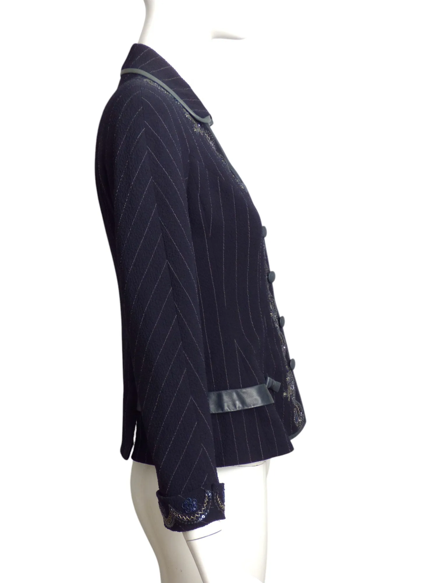 CHRISTIAN DIOR- 2006 Wool Pin Stripe Blazer, Size 4P
